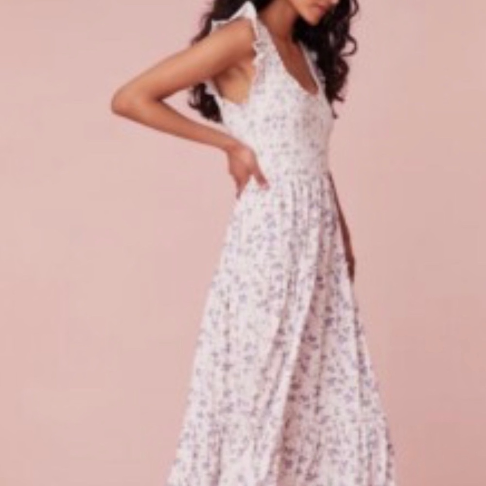LOVESHACKFANCY smocked cotton maxi dress